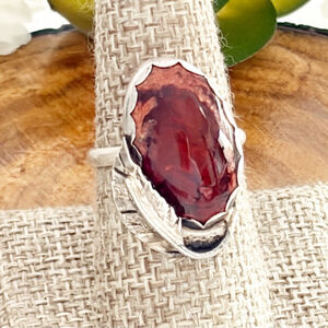 Vintage Sterling Ring Size 6 3/4 7 Native American Mexican Cantera Fire Opal